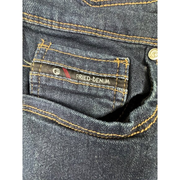 Fried Denim Mens 32/30 Slim Fit Dress Jeans Dark Wash Dinner Comfort - Picture 4 of 12